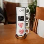 5622 Комплект керамични чаши на метална стойка Love, снимка 1