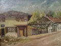 РАДОСЛАВ ПЕТРОВ картина "Старата кръчма" пейзаж масло 1968 г, снимка 3