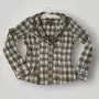 long-sleeve fitted plaid button-up shirt, снимка 1