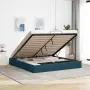 vidaXL Рамка за легло с османи без матрак Тъмно синьо 200x200cm Кадифе, снимка 2