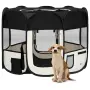 vidaXL Сгъваема кучешка кошара с чанта за носене, черна, 90x90x58 см, снимка 2