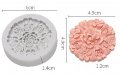 Кръг с цветя и роза хортензии силиконов молд форма декорация торта фондан, снимка 2