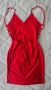 Червена прилепнала рокля с връзки – секси модел, снимка 2