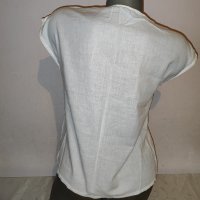 Бяла блуза 100 % памук р-р S, снимка 4 - Корсети, бюстиета, топове - 42798720