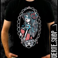 Черна тениска с щампа LA MUERTE ECLIPSE , снимка 1 - Тениски - 42674886