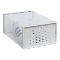Кутия за съхранение на обувки с врата, Пластмасова, Прозрачна/ бяла, 35x25x19,2 см, снимка 4 - Кутии за съхранение - 40874702