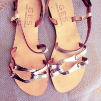 Летни дамски сандали от естествена кожа GES, снимка 1 - Сандали - 36808850