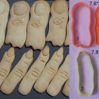Пръст пръсти страшни с нокти Хелоуин Halloween пластмасов резец форма за фондан тесто бисквитки, снимка 1 - Форми - 30491904