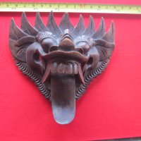 Дървена маска дявол демон , снимка 1 - Колекции - 29153464