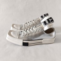 НОВИ Converse x RICK OWENS DRKSHDW TURBODRK LOW Silver/ Egret/ Black Унисекс Кецове Номер 41,5 /26см, снимка 3 - Кецове - 44475229