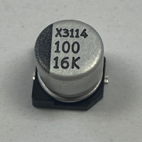  Алуминиев електролитен кондензатор CK1C107M6L006VR200 16V, 20% +Tol, 20% -Tol, 100uF, монтаж, 2626, снимка 1 - Друга електроника - 44633061