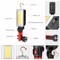 Работна лампа, 20W, Преносима COB LED лампа, снимка 6 - Аксесоари и консумативи - 31890272