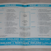 Англия - ФРГ /Германия/ четвъртфинал за европейско първенство оригинална футболна програма от 1972 г, снимка 3 - Други ценни предмети - 20543696
