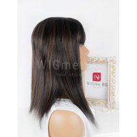Къса права тъмнокестенява перука с бретон Елия, снимка 10 - Аксесоари за коса - 30658641