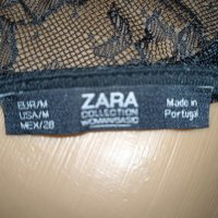 Zara M-Черно боди с къс ръкав от дантела и микрофибър , снимка 7 - Корсети, бюстиета, топове - 36772077