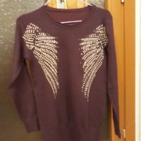 блуза с дълъг ръкав вишнева, снимка 3 - Блузи с дълъг ръкав и пуловери - 34825026