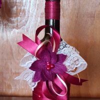 👌👌👌 Чудесен подарък за 8ми март -  декорирани кошничка и бутилка 👌👌👌за вино!, снимка 2 - Декорация за дома - 38983163