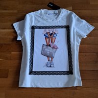 Дамска тениска ръчна декорация., снимка 4 - Тениски - 39836545