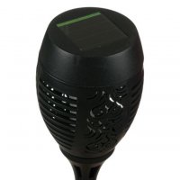 Соларен фенер LED факел с ефект на пламък пластмаса черен 49 cm , снимка 2 - Соларни лампи - 31909970