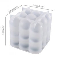 3D Кубче 9 топчета buble силиконов молд форма фондан гипс свещ шоколад , снимка 6 - Форми - 31229627