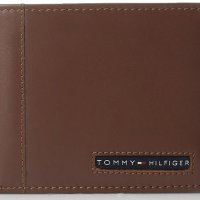 Нов Tommy Hilfiger Мъжки Кафяв Кожен Портмоне Портфейл Подаръчна Кутия