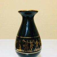Гръцка Керамична ваза Hand Made in Greece 24K Gold, снимка 1 - Вази - 37148687