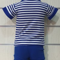 Ново детско моряшко комплектче: тениска с яка и котва+шорти, 12-18 месеца, 18-24 месеца, снимка 7 - Комплекти за бебе - 33839390