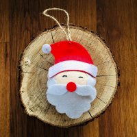 Коледна декорация / Коледни играчки за елха от филц ръчна изработка дядо Коледа , снимка 1 - Декорация за дома - 34909882