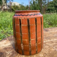 Керамично съдче, ваза - гледжосано. , снимка 4 - Антикварни и старинни предмети - 42266460