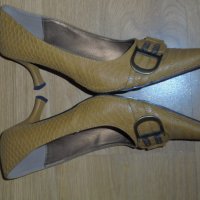 Елегантни дамски обувки цвят охра. № 38, , снимка 3 - Дамски елегантни обувки - 30550400