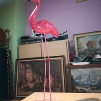 *BIG ONE-Фламинго розово от дърво с метални крака 0411201638, снимка 8 - Колекции - 30674360