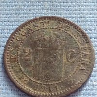 Рядка монета 2 сентавос 1911г. Испания за КОЛЕКЦИОНЕРИ 23908, снимка 1 - Нумизматика и бонистика - 42682434