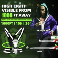 LED Светлоотразителна жилетка LuTuo, с регулируема талия/рамо, снимка 2 - Други спортове - 42809611