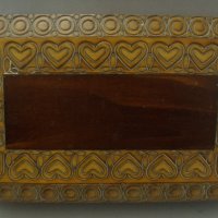 № 6916 стара дървена кутия  - с резбовани орнаменти  - размер 26 / 15 / 5,5 см, снимка 1 - Други ценни предмети - 40172563