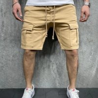 Улични мъжки къси ежедневни карго панталони с много джобове, 4цвята - 023, снимка 3 - Къси панталони - 40851314