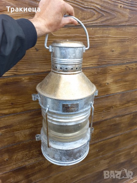 Огромен стар корабен фенер фар, снимка 1