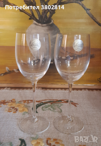 Френски кристални чаши за вино, снимка 1