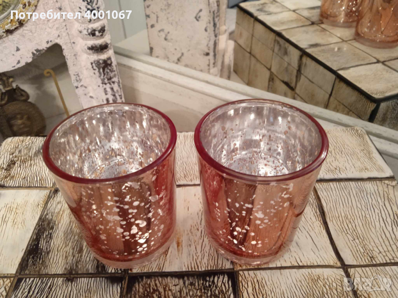 стъклени свещници от Швейцария, снимка 1