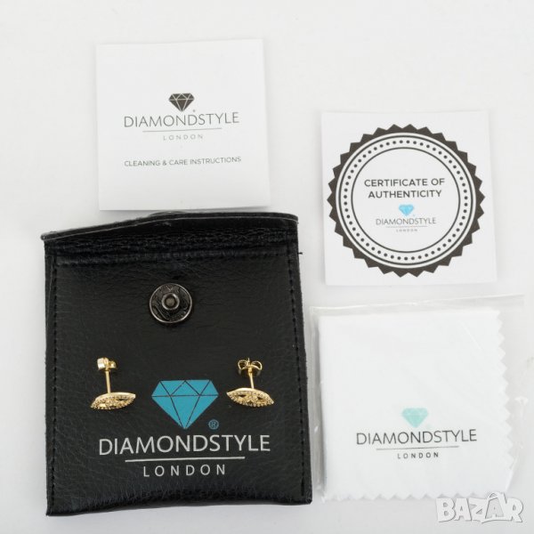 Позлатени дамски обеци с форма на Око марка Diamond style, снимка 1