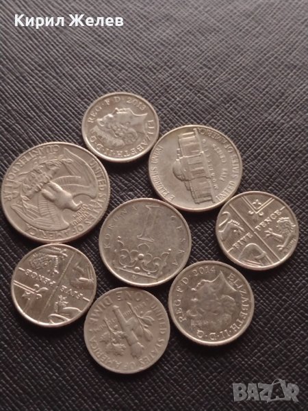 Лот монети от цял свят 8 броя АМЕРИКА, ЧЕХИЯ, АНГЛИЯ ЗА КОЛЕКЦИОНЕРИ 41240, снимка 1