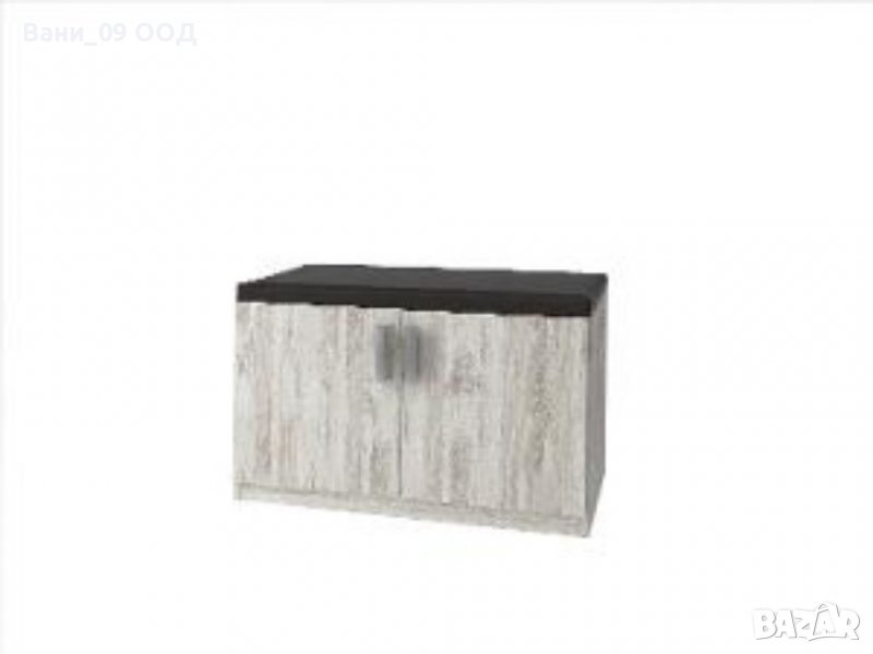 Шкаф за обувки с тапицирана седалка от еко кожа, снимка 1