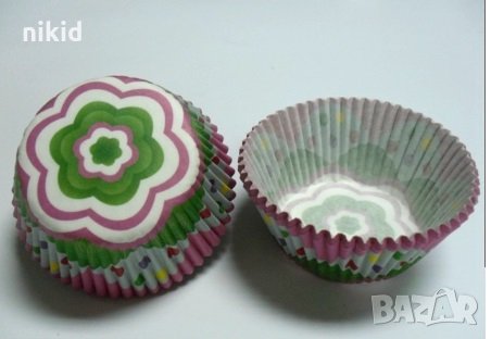 50 бр хартиени капсули Цвете кошнички за кексчета мъфини парти, снимка 1