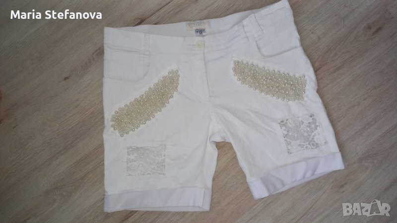 Бели къси панталони с перли Lucy Fashion , снимка 1