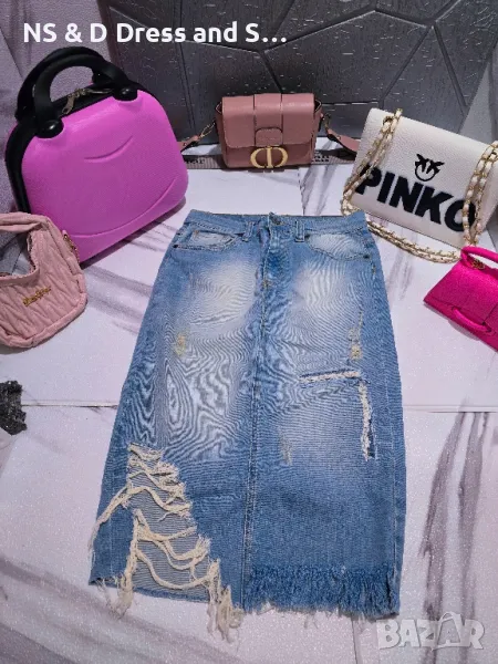 Дамска дънкова  атрактивна пола, снимка 1