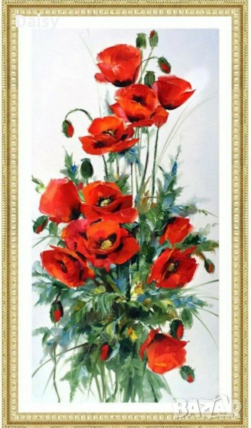 Диамантен гоблен "Букет от макове", снимка 1