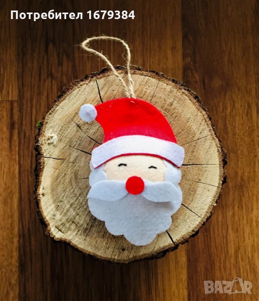 Коледна декорация / Коледни играчки за елха от филц ръчна изработка дядо Коледа , снимка 1