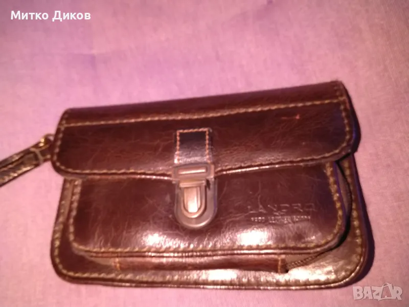 Чанта за колан и борсета  естествена кожа маркова на Landro 170х120х45мм, снимка 1