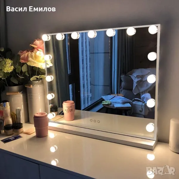 Fenchilin Гримьорско огледало със светлини 18 LED крушки 80x58 cm, снимка 1