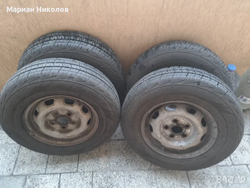 Бусови стоманени джанти с  лятни гуми 185 R 14 C, снимка 1