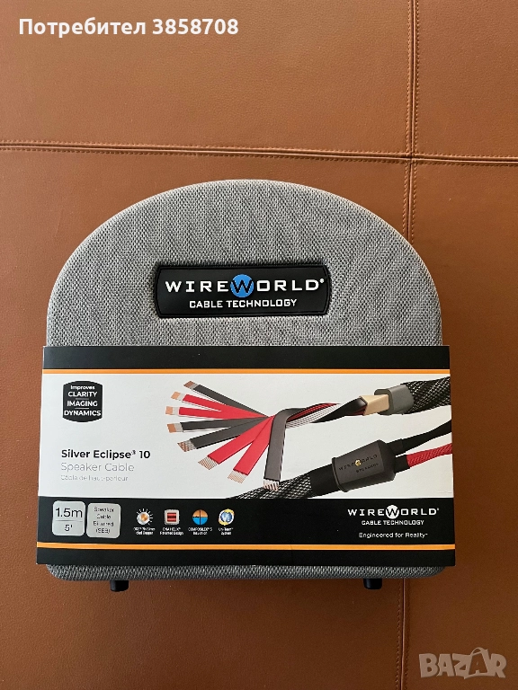 Wireworld Silver Eclipse™ 10 Speaker Cable Bi-Wire 1.5m, снимка 1